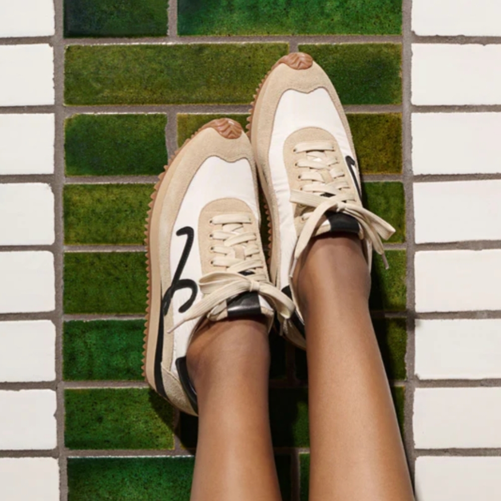 Vaneli Sport Cream, Tan and Black Women's Sneakers Veronica Beard, New Balance,